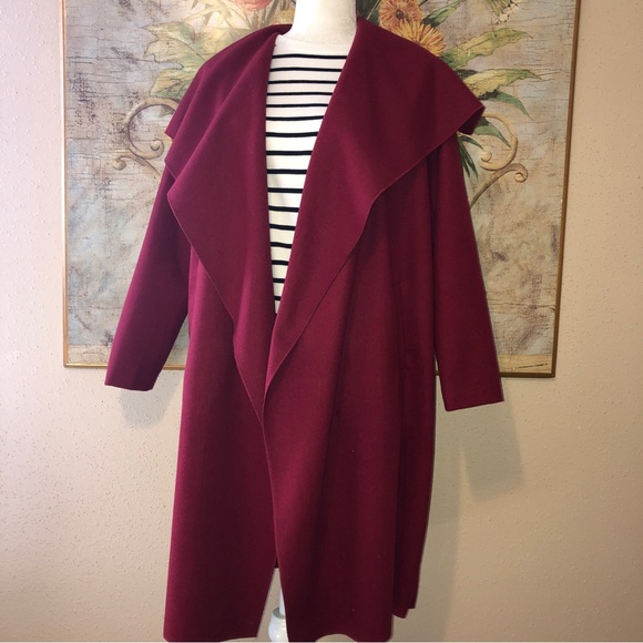 Sz M Chicwish Free Myself Woolblend Deep Red Coat - Picture 6 of 16